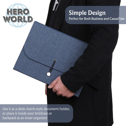 Fabric Expanding File Folder Document Organizer A4, 13‑Pocket Indexed File Case (Gray)