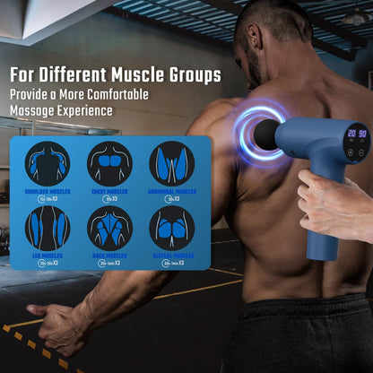 cotsoco Massage Gun, Muscle Massage Gun Deep Tissue Back Massager for Pain Relief, 20 Speeds Handheld Electric Massager Tool with Silent Brushless Motor, Suitable for Gym Office Home Travel