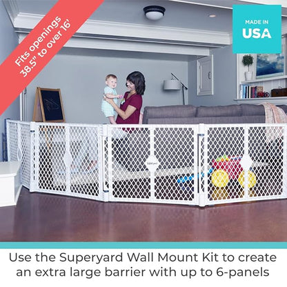 Toddleroo by North States - Superyard Wall Mount Kit: Play Yard Wall Mount Kit Compatible with Superyard or Colorplay Play Pens - Made in USA - Gray