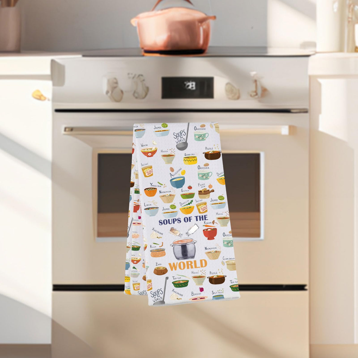 G2TUP Soups Kitchen Towels Soup Dish Towels Soup Themed Towel Soups of The World Gift (SOUPS of The)