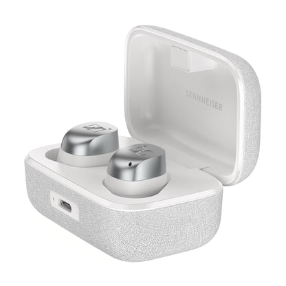 Sennheiser Momentum True Wireless 4 Smart Earbuds, Bluetooth 5.4, Crystal-Clear Sound, Noise Cancelling Earbuds, Comfortable Design, 30-Hour Battery, Adaptive ANC, LE Audio, Auracast – White