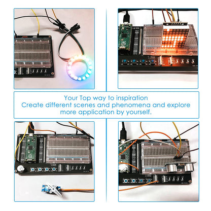 GeeekPi Micro Python Programing Kit for Raspberry Pi Pico, Breadboard, I2C 1602 LCD Display Module for Raspberry Pi Beginners & Software Engineer