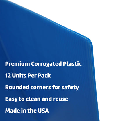Flipside Products 18”x 46.5” Blue Plastic Study Carrel, Privacy Boards, Premium Corrugated Plastic, Student Privacy and Focus Booth for The Classroom, Desk Divider Cubby for Tests, Made in USA 12 Pack