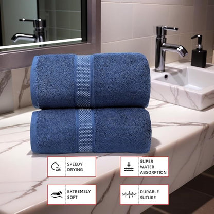Fluffy Cotton Bath Towels Set650GSM, 2-Piece Set, Thickened and Enlarged