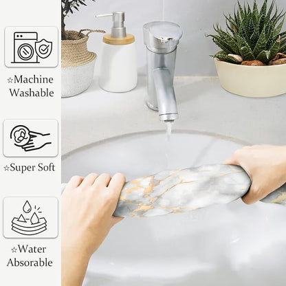 HAISUKA Gold and White Hand Towels