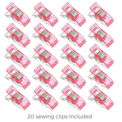 Rotary Cutter Set - Quilting Kit incl. 45mm Fabric Cutter, 5 Replacement Blades, A4 Cutting Mat, Acrylic Ruler and Craft Clips - Ideal for Crafting, Sewing, Patchworking, Crochet & Knitting (Pink, A4)