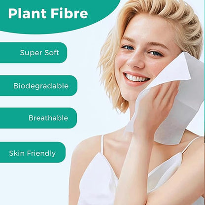 ONLYCARE Disposable Face Towel, Biodegradable Face Towels, Makeup Remover Dry