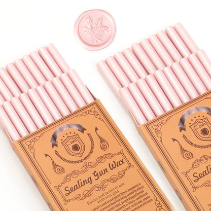 Wax Seal Kits, Wasole 40Pcs Pearl Pink Sealing Wax Sticks with Glue Gun + 2Pcs Wax Seal Pens for Wax Seal Stamp, Great for Wedding Invitations, Birthday Cards, Envelopes, Gift Wrapping