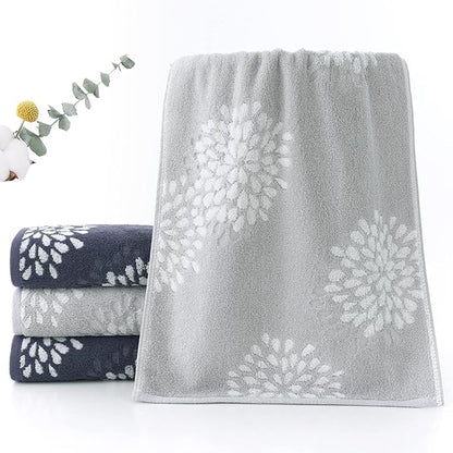 Pidada Hand Towels Set of 4 Hydrangea Floral Pattern 100% Cotton Absorbent Soft