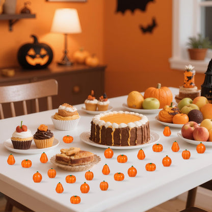 Liobelon 60 Pieces Mini Artificial Pumpkins 5 Different Shape Fall Harvest Simulation Pumpkins Decor DIY Crafts Fake Resin Pumpkin Thanksgiving Decorations Fall Vase Bowl Filler