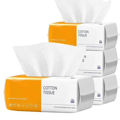 4 Pack Face Towels Disposable, Face Clean Towels, Lint- free Facial Tissue
