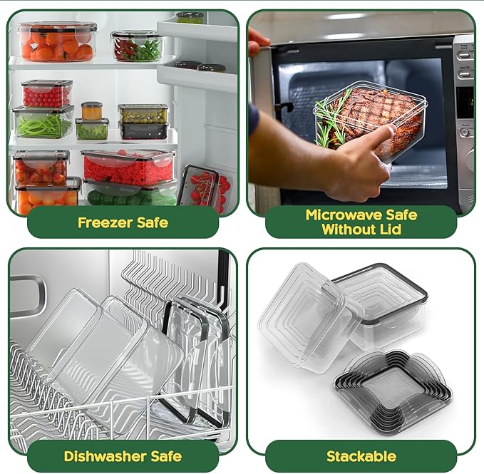 RockBerry 66 Pcs Large Food Storage Containers