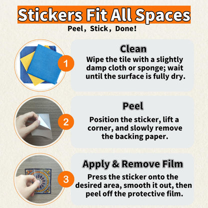 PVC Peel and Stick Tile Stickers 24Pcs Waterproof Removable Backsplash Wall Decals Self-Adhesive Subway Stickers for Kitchen Bathroom RV Instant DIY Upgrade Sticker(Style A, 5.91 x 5.91 Inch)