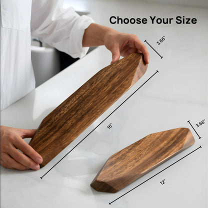 Ibyx Acacia Magnetic Knife Strip - Wooden Wall-Mount Magnetic Knife Holder & Organizer with 3M No-Drill & Screw Mount Options, Water-Resistant Universal Knife Holder | 16 Inches, Capacity 8.8 lb
