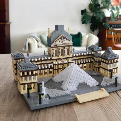 Architecture Louvre Micro Building Blocks Set, 3377 PCS World Famous Architectural Paris Louvre Museum Building Kit, House Building Collection Display Construction Model Gifts for Teens and Adult