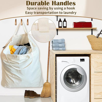 Canvas Laundry Bag 40"W x 35"H, Thick Laundry Bag