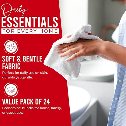 DAN RIVER 24 Pack Wash Cloths for Showering