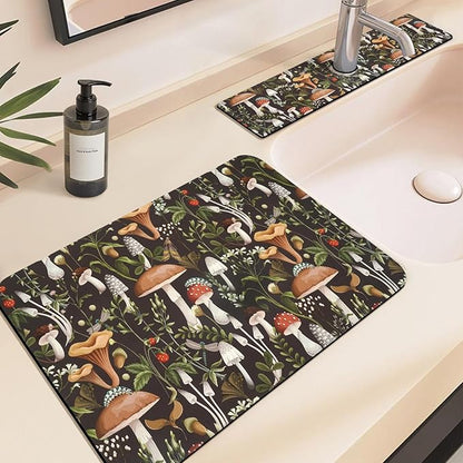 24.5" x 15.5" Dish Drying Mat & 24" x 5.5" Sink Splash Guard, Super Absorbent