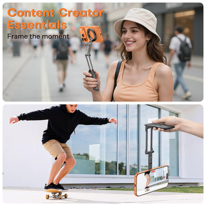 OMOTON TP06 [Equipped Lanyard] for MagSafe Tripod Hook with Magnet Back & Arca-Swiss Base, 360° Rotating with 1/4" Screw, Magnetic Phone Tripod for iPhone 17/16 Pro Max Air Fits Vlog, Travel, Gym