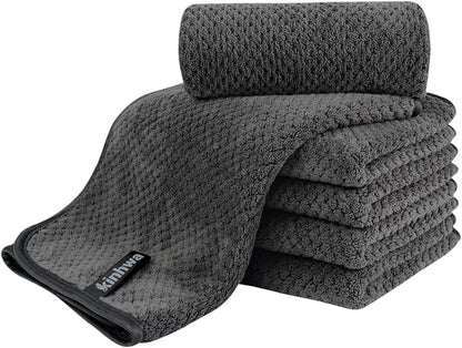 KinHwa Microfiber Hand Towels for Bathroom Soft and Absorbent Face Towels Grey