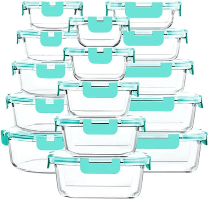 30 Pieces Glass Food Storage Containers