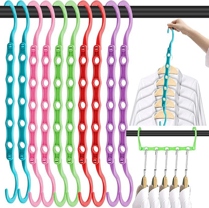 DUCOO 10 PCS Space Saving Hangers, 5-Hole Magic Hangers
