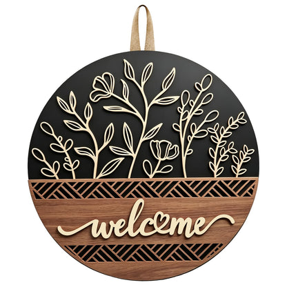 3D Welcome Sign for Front Door, Ultra Large 14in Front Door Wreath