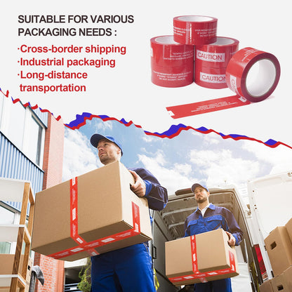 JKMCIM 1 Roll 100% Total Transfer Tamper Evident Tape Security Tape Packaging Tape for Boxes(2 Inch X 55 Yards X 2 Mil,Red)