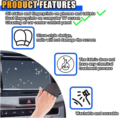 Triangle Car Touch Screen Cleaner Cloth, Microfiber Cleaning Pad Car Cleaning