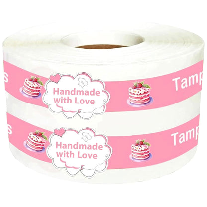 Food Retail Package Seal Labels,9x1 Inch Safe Secure Tamper Evident Labels,Tamper Resistant Stickers,Baking Gift Box Stickers for Handmade Baking Craft Arts,Hand Made Sticker 500 Pcs (500 pcs)