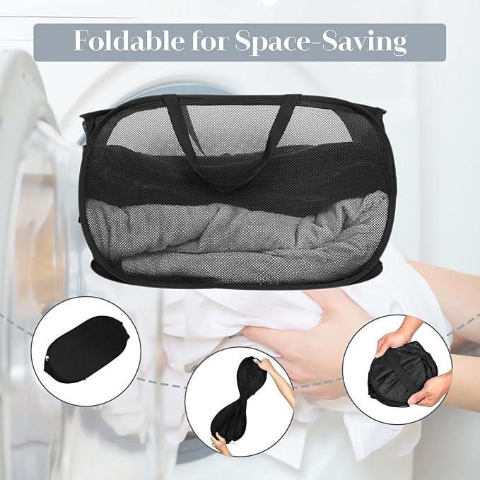 4 Pack Foldable Laundry Basket Hamper, Collapsible Laundry Baskets