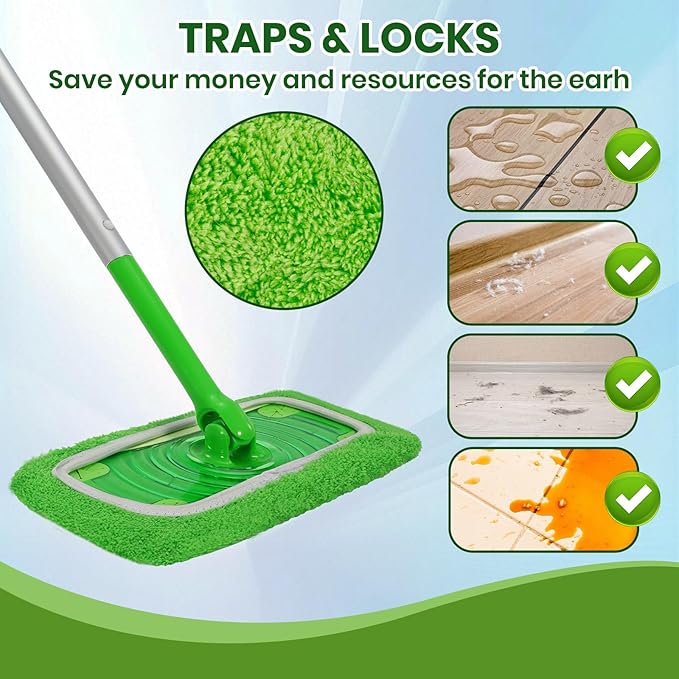 6 Pack Reusable Microfiber Mop Pads