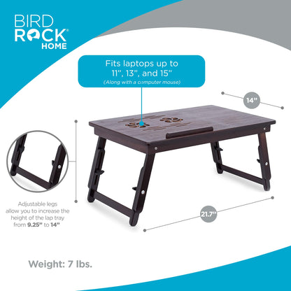 Sofia + Sam Bamboo Ventilation Lap Tray with Adjustable Legs (Walnut)