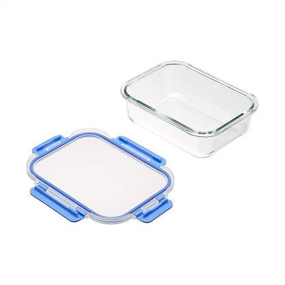 Amazon Basics Glass Food Storage Containers, Leak Proof, Oven Safe, Stain