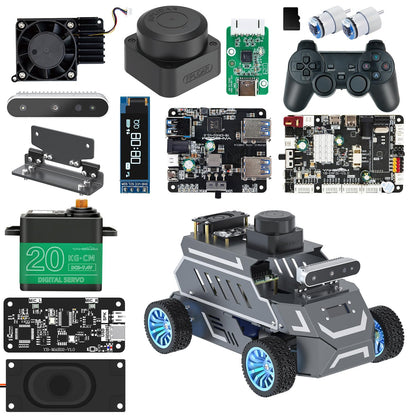 Yahboom Raspberry Pi 5 8GB for AI Robot Car,Supports RVIZ Simulation ROS2,TOF Lidar,SLAM Mapping Navigation, Tracking and Obstacle Avoidance (Ultimate Ver Without Pi5)
