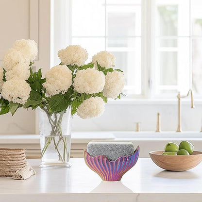 Sponge Holder for Kitchen Sink, Ceramic Dish Sponge Holder