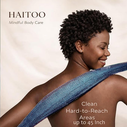 African Net Sponge Authentic, 6 Pieces African Exfoliating Net Sponge Body Back Scrubber Exfoliating Washcloth for Shower Bath for All Types (Black+Olive Green+Pink+Puple+Brown+Champagne Gold, 6 Pcs)