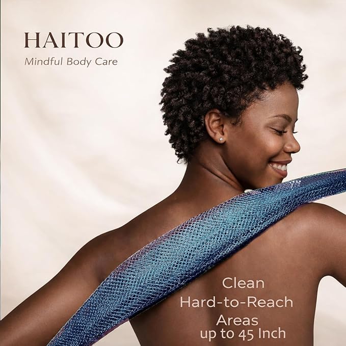 African Net Sponge Authentic, 3 Pieces African Exfoliating Net Sponge Body Back Scrubber Exfoliating Washcloth for Shower Bath for All Types (Pink+Purple+Green, 3 Pcs)
