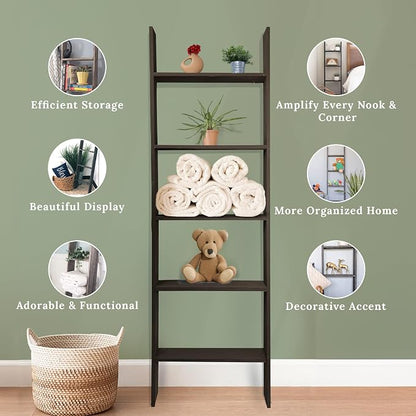BARNWOODUSA Throw Blanket Ladder – Fully Assembled Reclaimed Wood – Rustic Decorative Ladder for Towels, Quilts, & More – Perfect Farmhouse Decor for Bathroom, Porch, or Living Room,5ft18.
