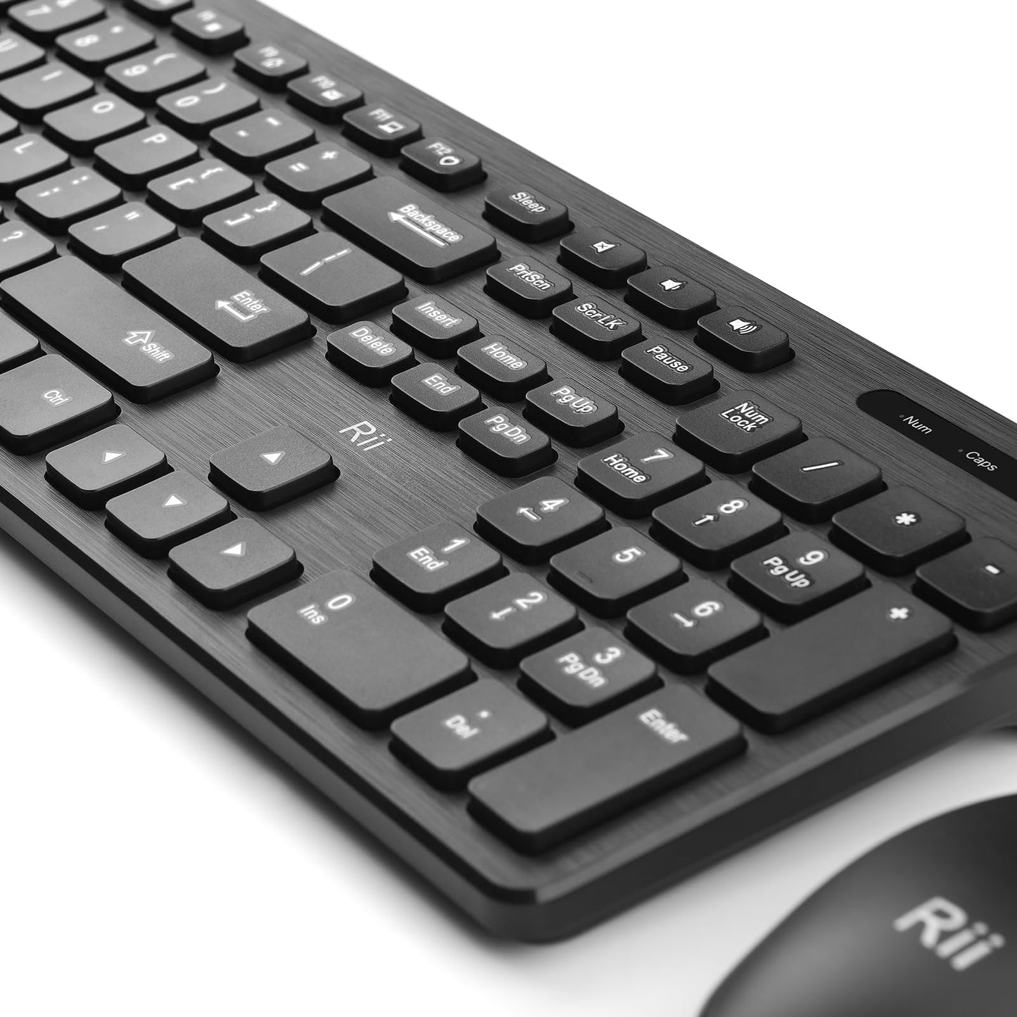 Wireless Keyboard and Mouse Combo - Rii Standard Office PC Keyboard and Optical Wireless Mice (Black)
