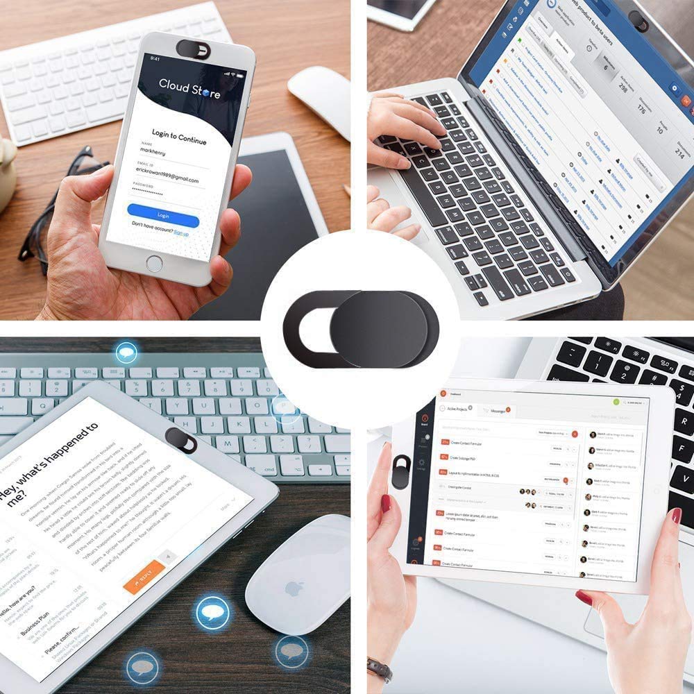 Webcam Cover,3 PCS Camera Cover Slide, Ultra-Thin Webcam Cover Slide Compatible for Laptop Desktops, MacBook, PC, Tablet, Cell Phone and more Accessories -Protect Your Privacy Security (3-Pack)