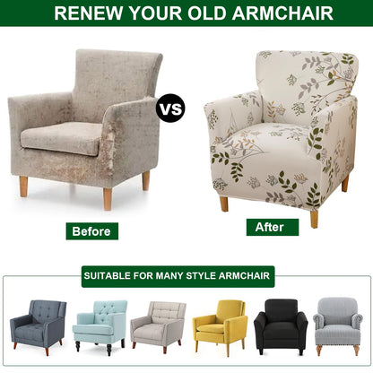 CRFATOP Stretch Mid Century Modern Armchair Slipcover 1-Piece Printed Accent Chair Covers with Arms Soft Waterproof Chair Slipcovers for Living Room Furniture Protector Office Reception Reading,A05
