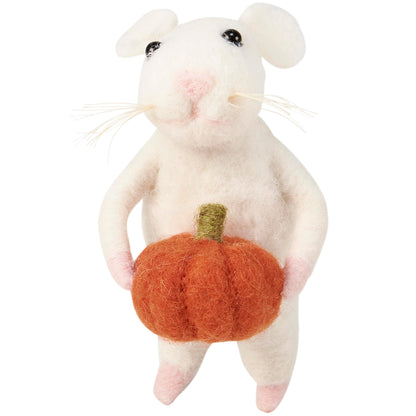 Primitives by Kathy Collectible Critter - Mouse with Pumpkin, from Our Halloween Collection. Mouse Critter Features Cute Accents Including Long Whiskers and Happy face,