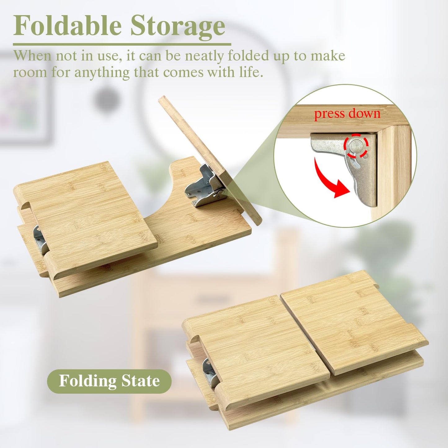 CUXFLS 7" Bamboo Toilet Stool - Foldable Non-Slip Step for Adults & Kids, Sturdy Squatting Stool for Healthy Posture, Space Saving Bathroom