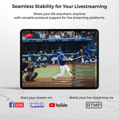 NearStream 3-Pack Live Streaming Camera 2K, Streaming Webcam with 40X Hybrid Zoom, 8-MEMS Mic with Noise Canceling, 6H Battery, Camera for Streaming on YouTube/Twitch/Facebook/Rtmp, App Control