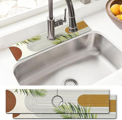 Sink Faucet Absorbing Mat, 2 Pack Drying Mat Around Faucet Sink Splash Guard