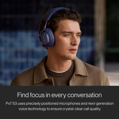 Bowers & Wilkins Px7 S3 Wireless Headphones Over Ear Noise Cancelling, Active Noise Cancelling & Transparency Mode, Hi-Res Sound, Bluetooth, 30-Hr Playtime, Quick Charge, Canvas White