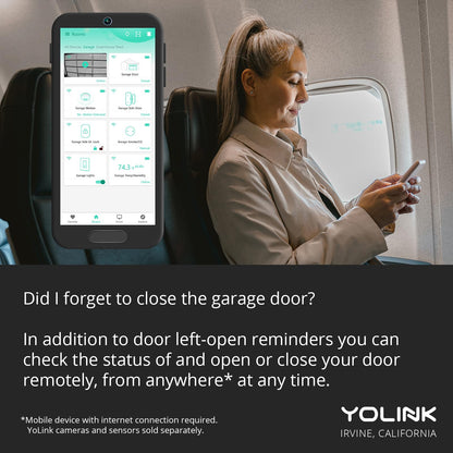 YoLink Smart Garage Door Solution Kit - Convert Any Garage Door to Smart in Seconds! Battery-Powered, No-Wires, No-Tools Super-Easy Installation. Compatible with Alexa & IFTTT