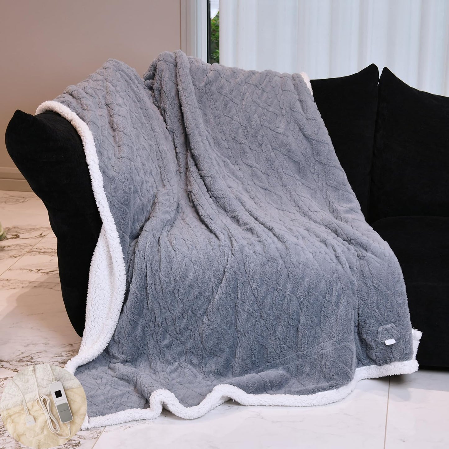 MERRYLIFE Heated Blanket Cozy Soft Electric Blanket with 4 Heating Levels&8 Hours Auto Off Overheat Protection Machine Washable UL&FCC Certification Use for Home Couch (Cheetah,50" 60")