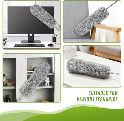 100-inch Duster with Extension Pole, 8-in-1 Cobweb Duster Kit Includes Chenille